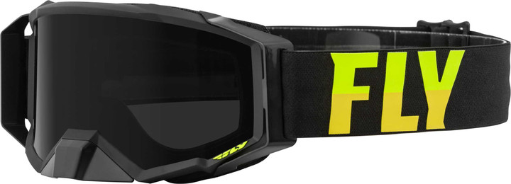 FLY RACING Zone Pro W/C Goggle Blk/Hi-Vis W/Dark Smoke Hydro Lens 37-51873