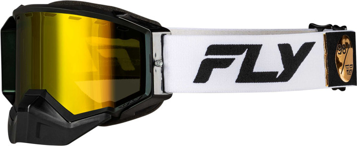 FLY RACING Zone Elite Snw Goggle Wht/Blk W/Plrzd Yellow Lens 37-4105