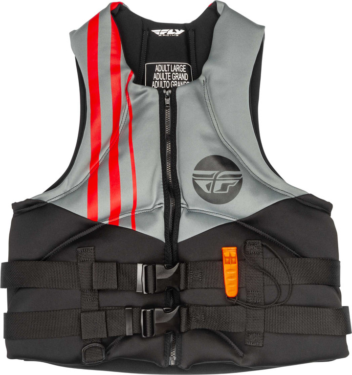 FLY RACING Neoprene Flotation Vest Black/Grey/Red Lg 221-30400L
