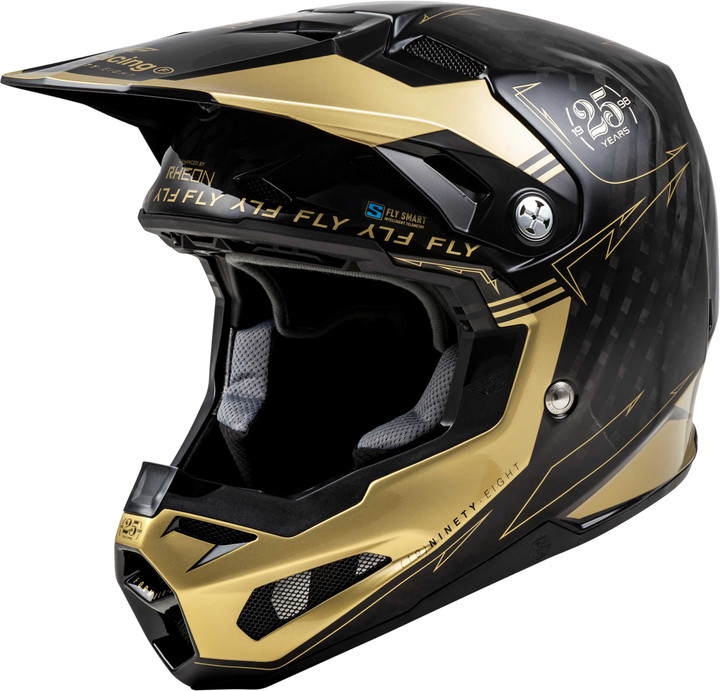 FLY RACING Youth Formula S Carbon Legacy Helmet Black/Gold Yl 73-4446YL