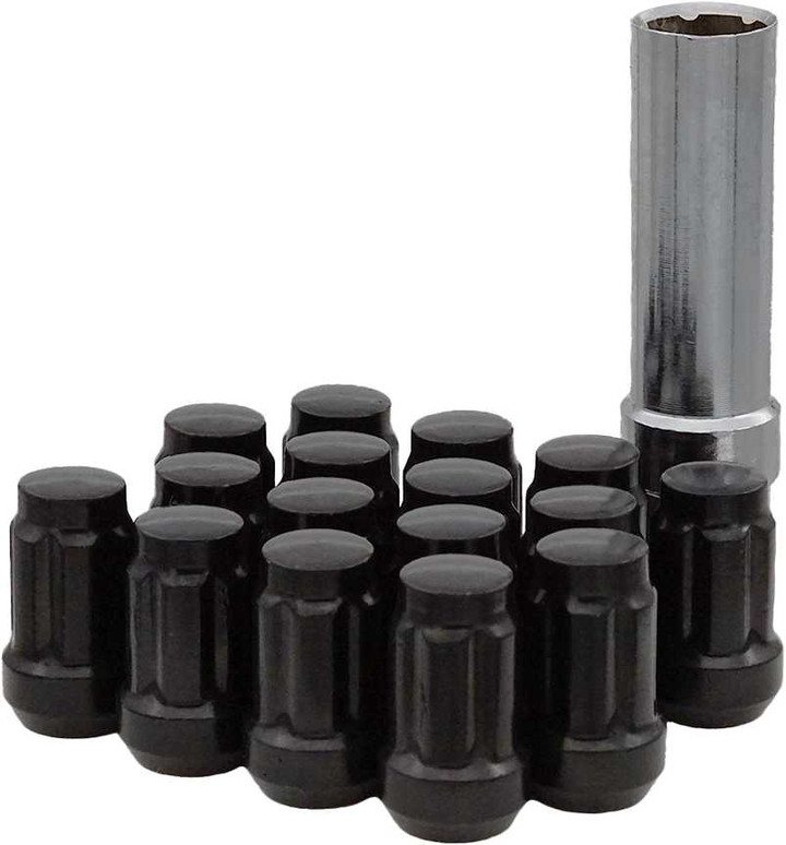 SEDONA 16/Pk 12Mmx1.25 Tapered Lug Nuts 60 Splined Black DFC-54125B
