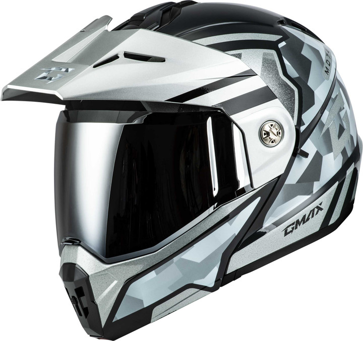GMAX Md-74 Striker Modular Helmet W Slvr Shield Slvr/Blu Mtlc Xs M17411073