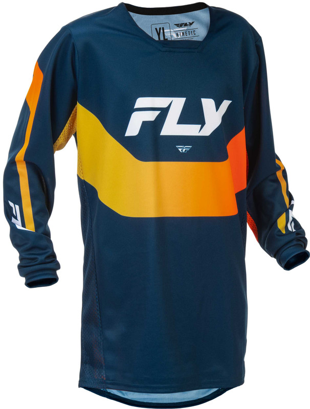 FLY RACING Youth Kinetic Jersey Navy/Orange Ym 379-424YM