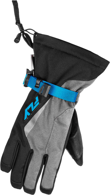FLY RACING Title Gauntlet Gloves Light Grey/Black/Blue Lg 371-0606L