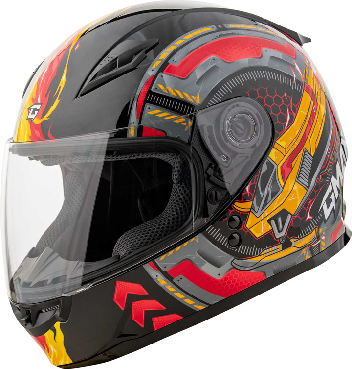 GMAX Gm-49Y Charge Helmet Black/Red/Yellow Ys G14911150