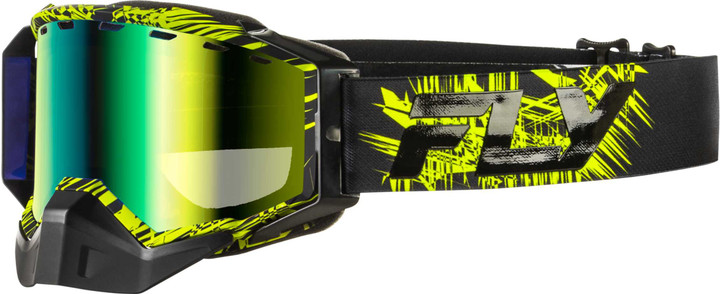 FLY RACING Zone Snow Goggle Grn/Blk W/Green Mir/Yellow Lens 37-50386