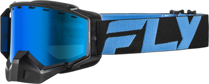 FLY RACING Zone Snow Goggle Blk/Blu W/Sky Blue Mir/Blue Lens 37-50385