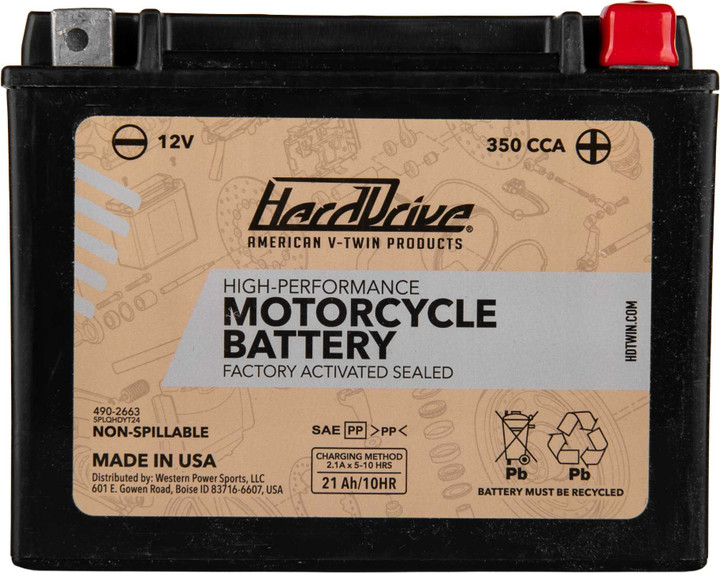 HARDDRIVE High Perform Battery Ytx24Hl Cca 350 HRDM7250H