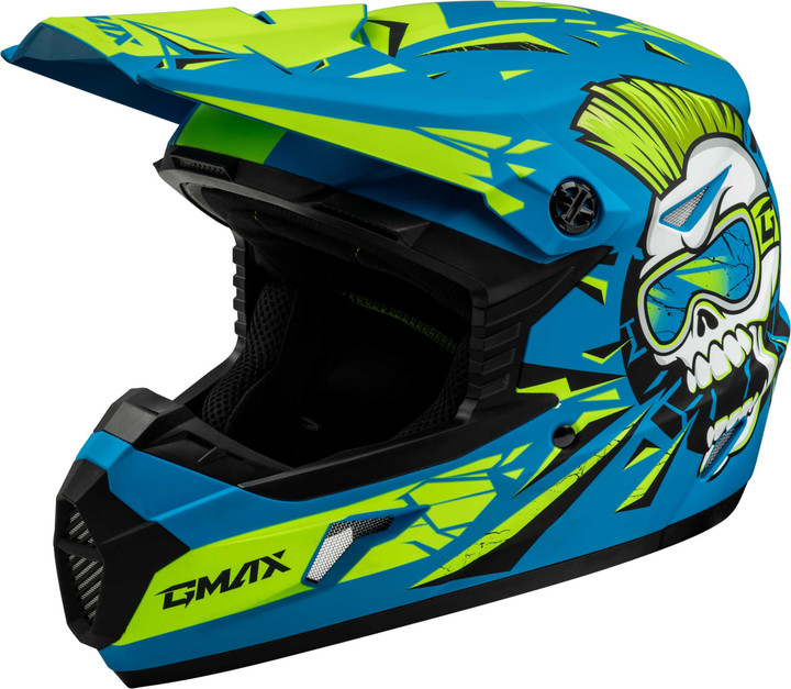 GMAX Youth Mx-46Y Unstable Helmet Matte Blue/Green Yl D3465182