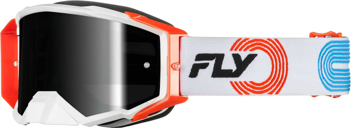 FLY RACING Zone Elite Goggle Grey/Red/Blu W/ Black Mirror/Smoke Lens 37-51914