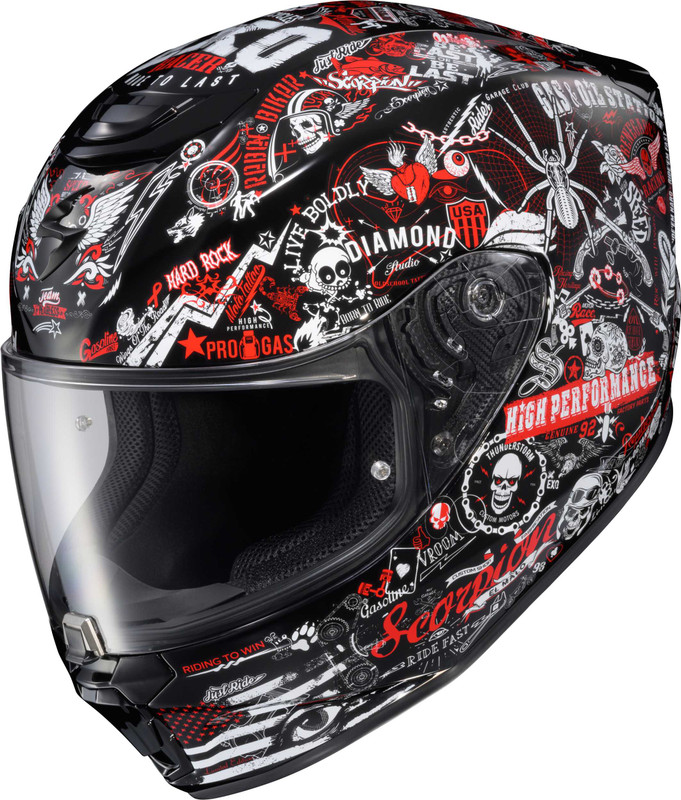 SCORPION EXO Exo-R330 Full Face Helmet Shake 2 Red Xl 33-2316