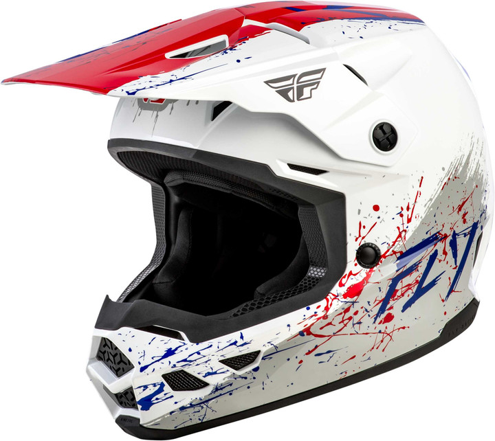 FLY RACING Youth Kinetic Drip Helmet Red/White/Blue Ys 73-8681YS
