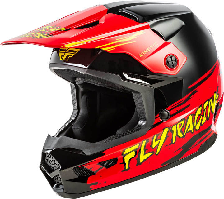 FLY RACING Youth Kinetic Surge Helmet Black/Red/Yellow Ym 73-8726YM