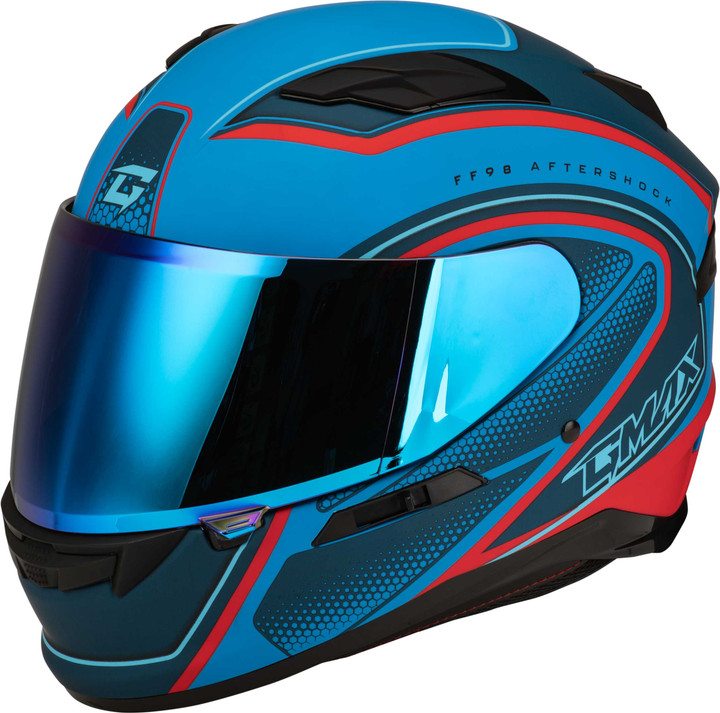 GMAX Ff-98 Aftershock Helmet Matte Blue/Red 2X F19841008-DOT