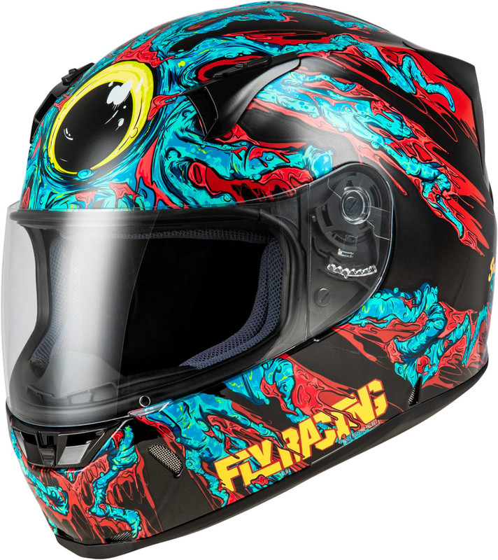 FLY RACING Revolt Space Creep Helmet Light Blue/Black/Red Xs 73-8387XS