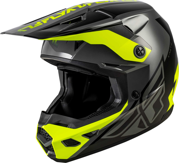 FLY RACING Kinetic Crest Helmet Grey/Black/Hi-Vis 2X 73-86772X