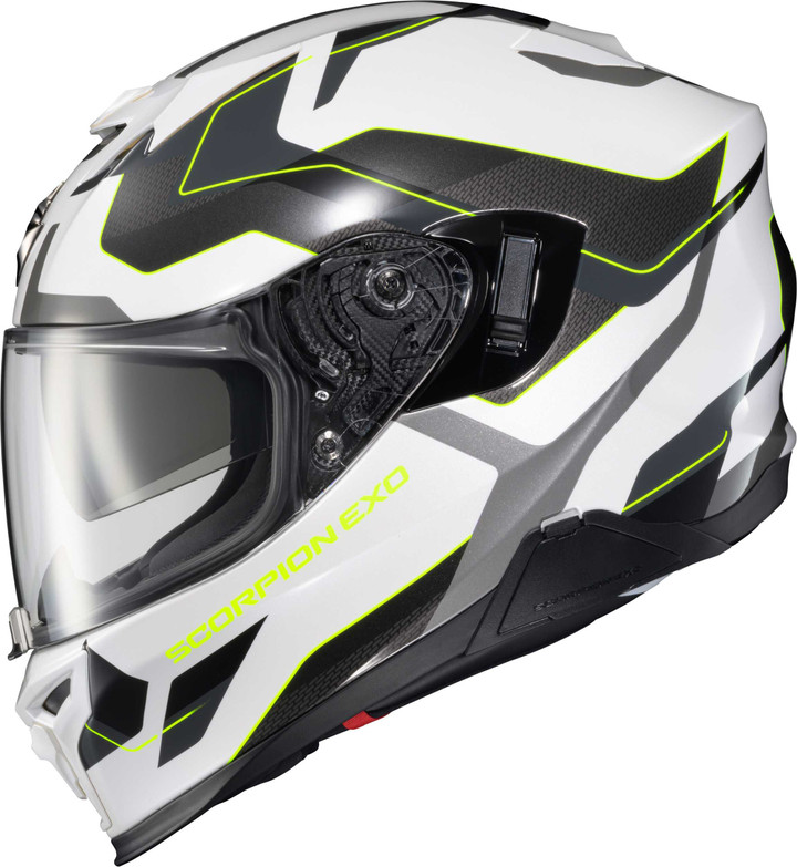 SCORPION EXO Exo-T520 Full Face Helmet Zuse White/Hi-Viz Md T52-1234