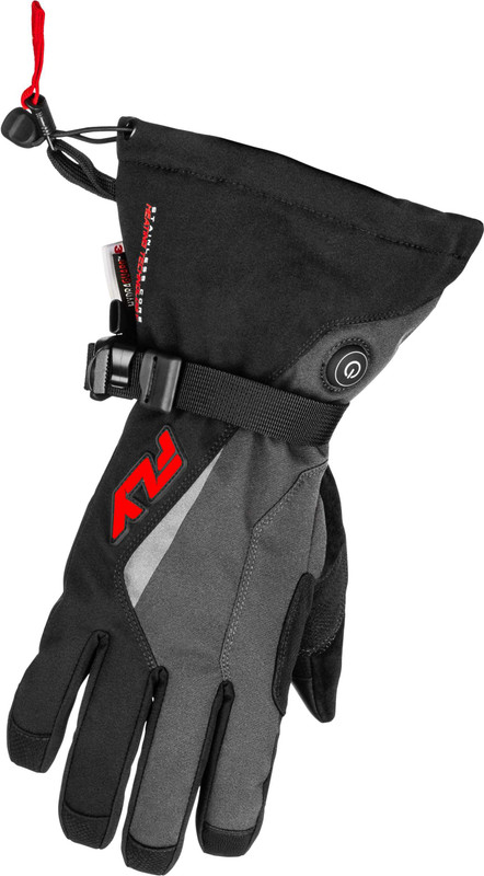FLY RACING Title Heated Gauntlet Gloves Grey/Black/Red 4X 476-29424X
