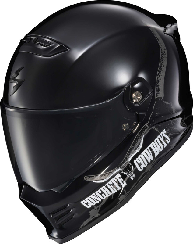 SCORPION EXO Covert Fx Full Face Helmet Concrete Cowboys Gloss Blk Md CFX-2314