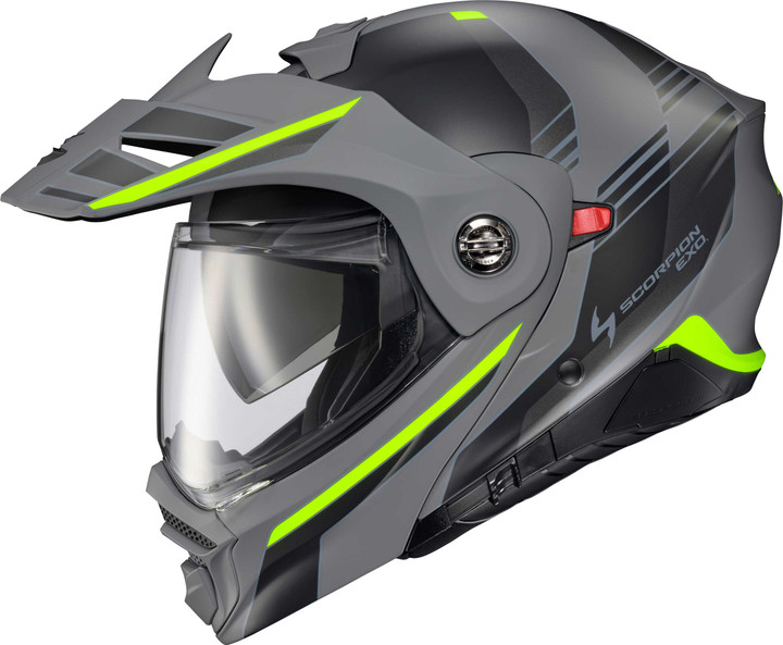 SCORPION EXO Exo-At960 Modular Helmet Monk Grey/Hi-Viz Lg 96-1225