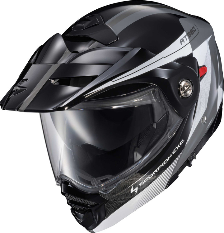 SCORPION EXO Exo-At960 Modular Helmet Topographic 2 Blk/Wht/Grey Xl 96-2036