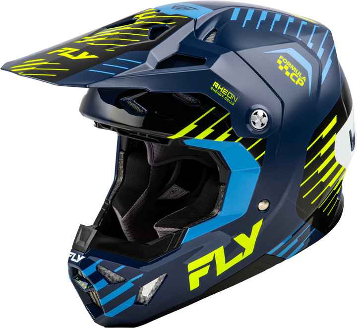 FLY RACING Youth Formula Cp Slice Helmet Navy/Hi-Vis/White Yl 73-0050YL
