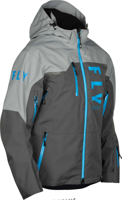 FLY RACING Carbon Jacket Grey/Blue Lg 470-5207L