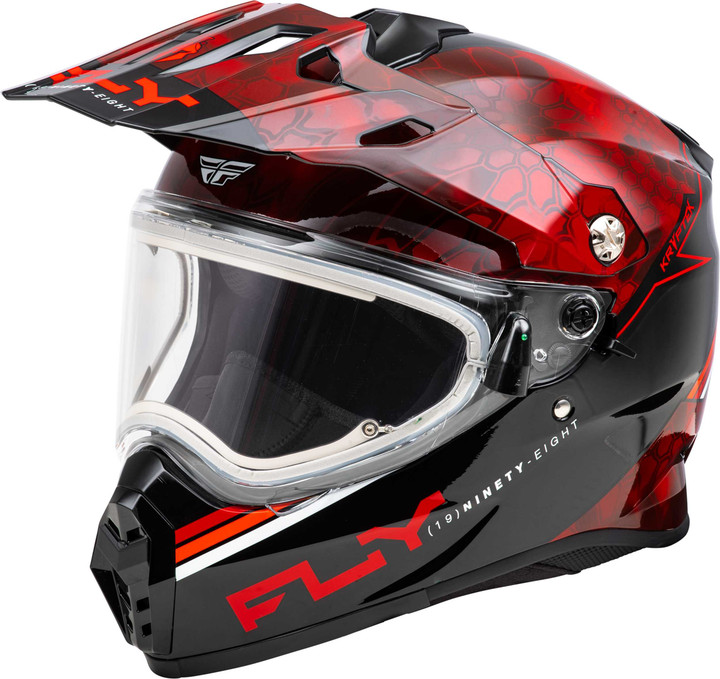FLY RACING Trekker Cw Conceal Helmet Elec Shld Red/Black Lg 73-31361L
