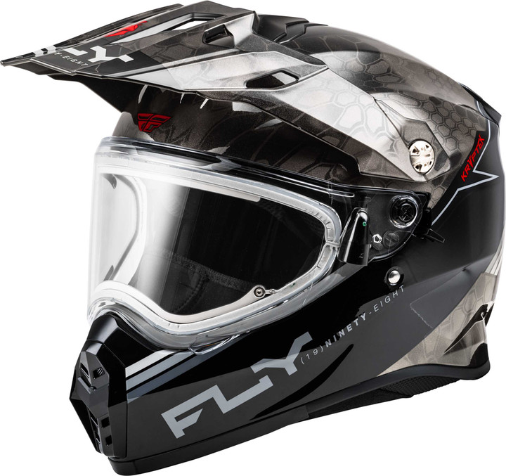 FLY RACING Trekker Cw Conceal Helmet Elec Shld Black/Grey/White Lg 73-31360L
