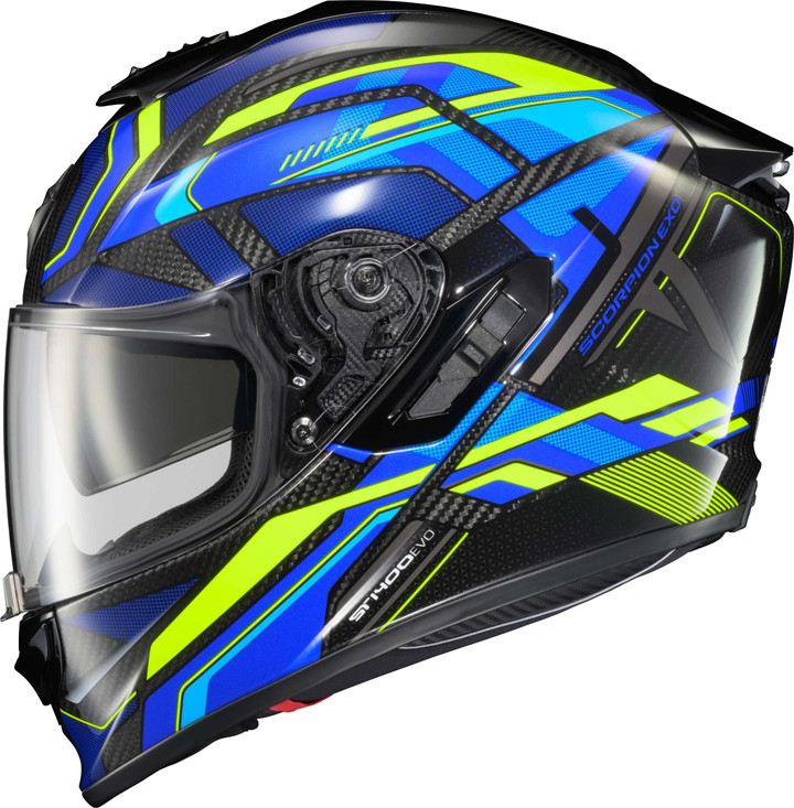 SCORPION EXO Exo-St1400 Evo Carbon Helmet Hex Gloss Blue Sm 14EC-1023