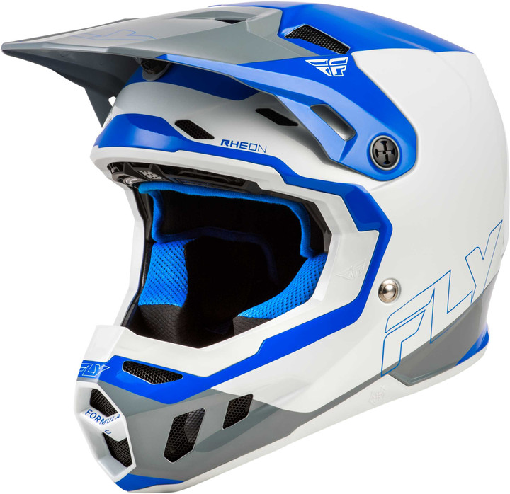 FLY RACING Formula Cc Glide Helmet Blue/Light Grey/Grey Lg 73-4354L