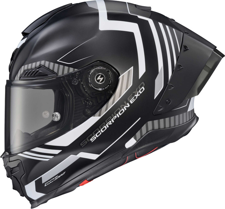 SCORPION EXO Apex Exo-Warp Full Face Helmet Atarax Black/White Lg WAR-3545