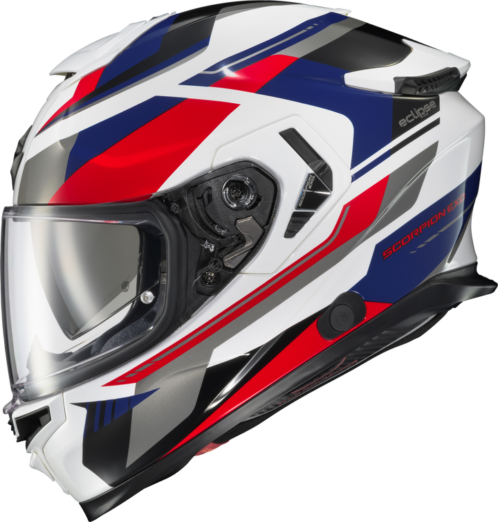 SCORPION EXO Exo-Eclipse Full Face Helmet Lunar White/Red/Blue Sm ECL-1103