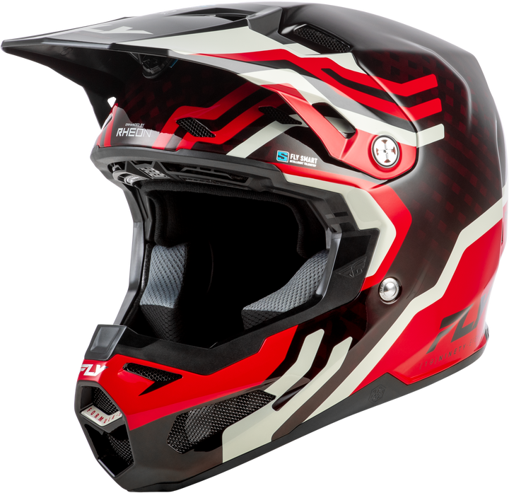 FLY RACING Formula S Carbon Byte Helmet Red Carbon/Red/Grey 2X 73-44512X