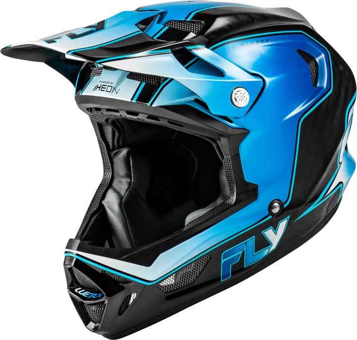 FLY RACING Werx-R Flow Carbon Helmet Black Carbon/Blue/White Lg 73-9232L