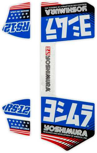 YOSHIMURA Rs12 Muffler Decals Blue RS12-NB013
