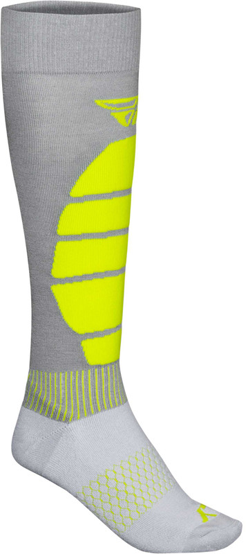 FLY RACING Snow Performance Coolmax Sock Grey/Hi-Vis Lg/Xl 350-0577L