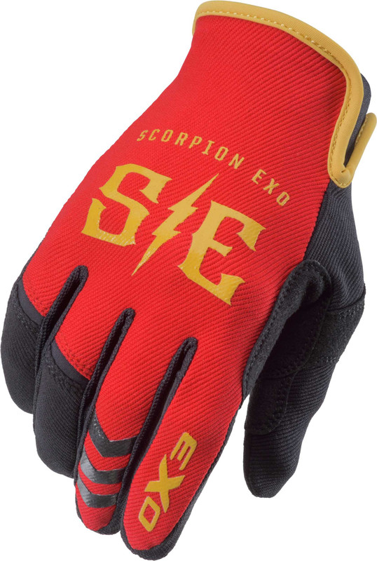 SCORPION EXO Air-Stretch Gloves Charge Red/Gold Lg G44-015