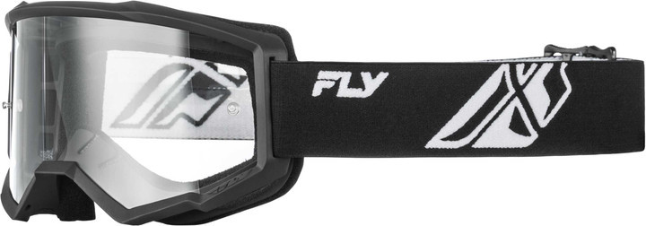 FLY RACING Focus Goggle Black/White W/ Clear Lens 37-51160