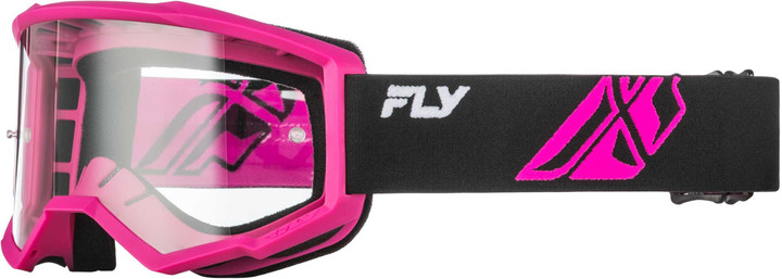 FLY RACING Youth Focus Goggle Black/Pink W/ Clear Lens 37-51167Y