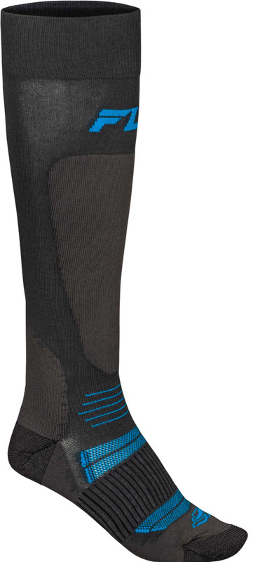 FLY RACING Snow Midweight Wool Sock Grey/Blue Lg/Xl 350-0574L