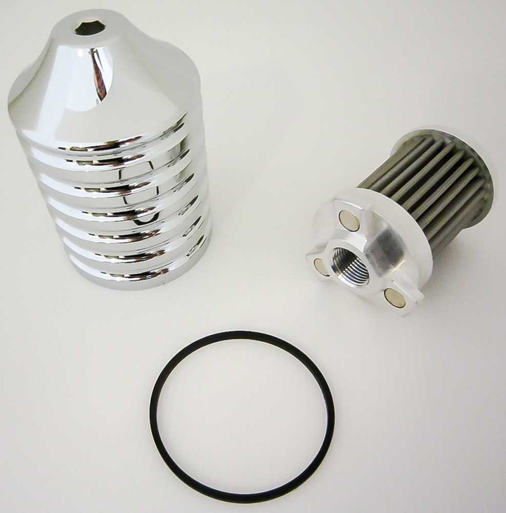 HARDDRIVE Billet Reusable Oil Filter Chrome EM-0018
