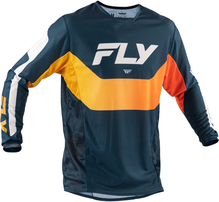 FLY RACING Kinetic Mesh Jersey Navy/Orange Md 380-316M