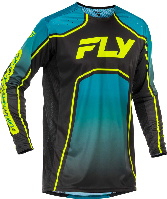 FLY RACING Rayce Bicycle Jersey Teal/Black/Lime Md 379-055M