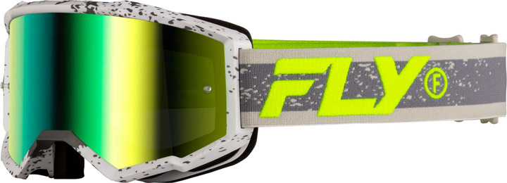 FLY RACING Yth Zone Goggle Drk Gry/Hi-Vis W/ Iridescent Grn Mirror Lens 37-51526Y