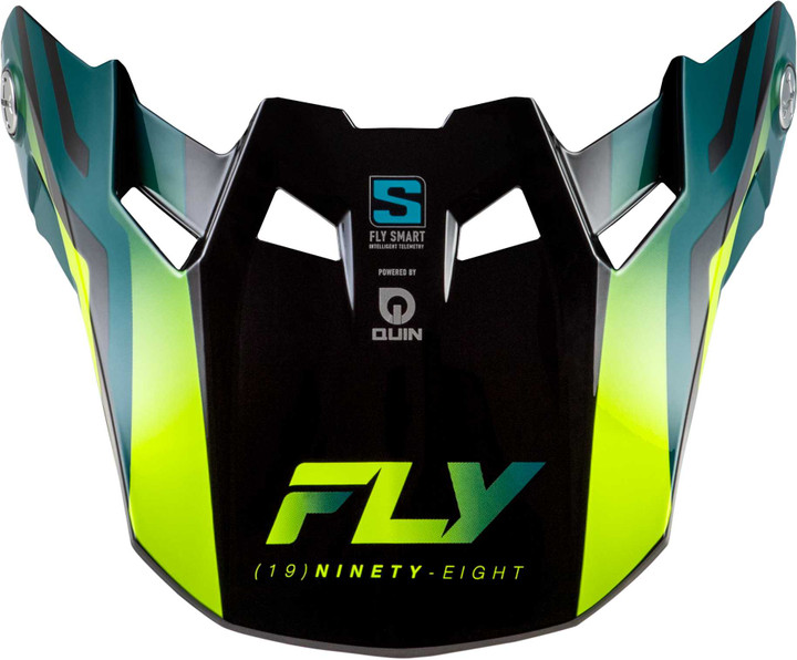 FLY RACING Formula S Carbon Byte Visor Black Carbon/Teal/Lime Xl/2X 73-4453VX