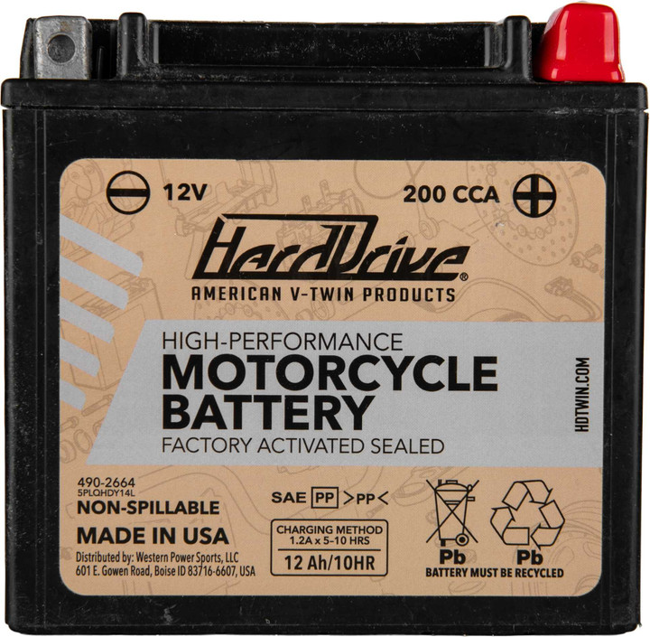 HARDDRIVE High Perform Battery Ytx14L Cca 200 HRDM7RH4L