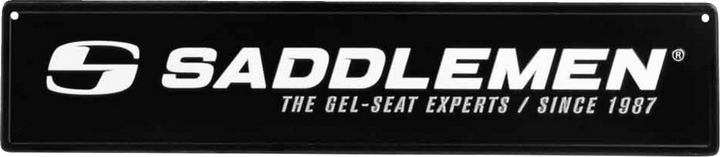 SADDLEMEN Metal Sign - 24" x 5-1/2" - Black/White 15799