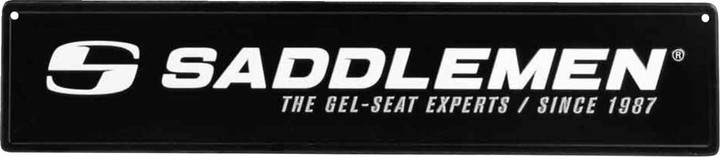 SADDLEMEN Metal Sign - 24" x 5-1/2" - Black/White 15799