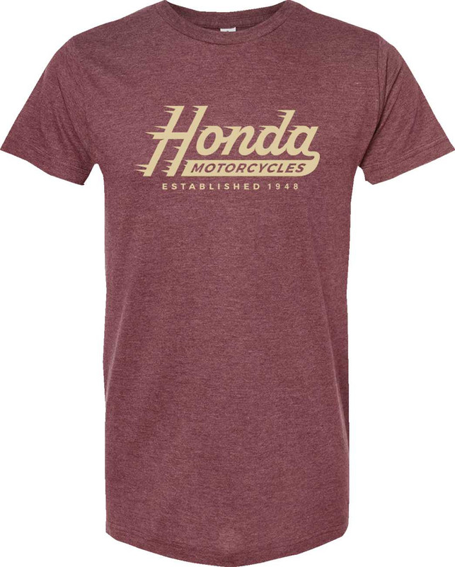 HONDA APPAREL Honda Established T-Shirt - Heather Burgundy - Medium NP23S-M2294-M